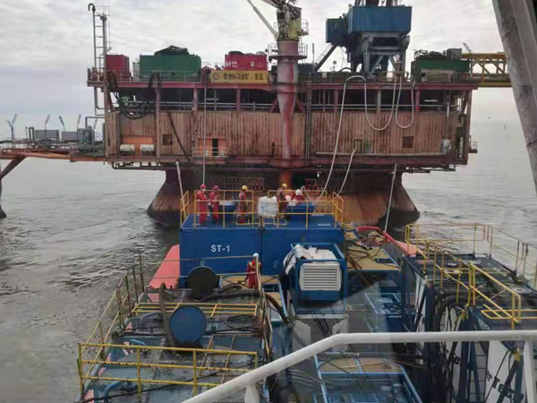 中海油海上平台防砂用树脂陶粒施工